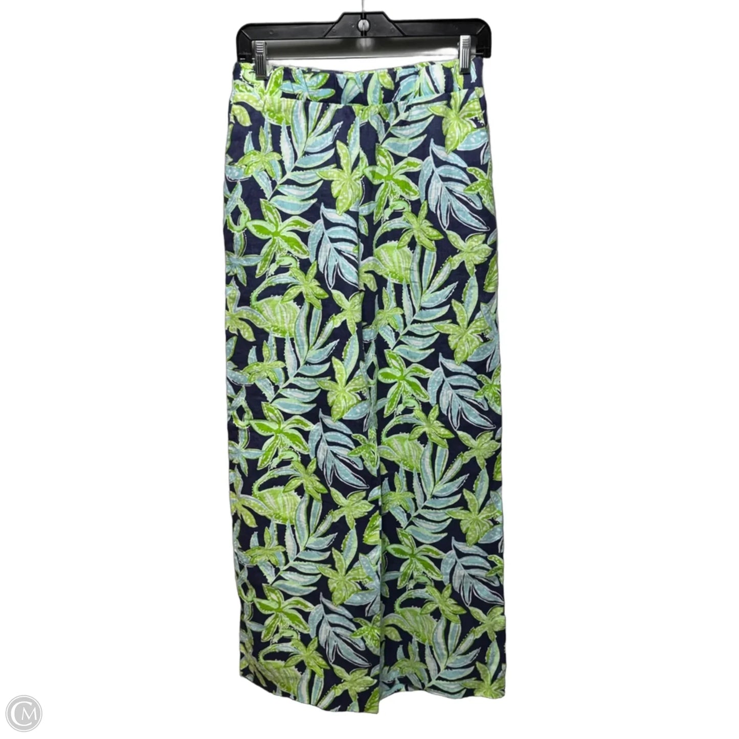 Lagoon Linen Pants Designer By Lilly Pulitzer In Blue & Green, Size: Xs