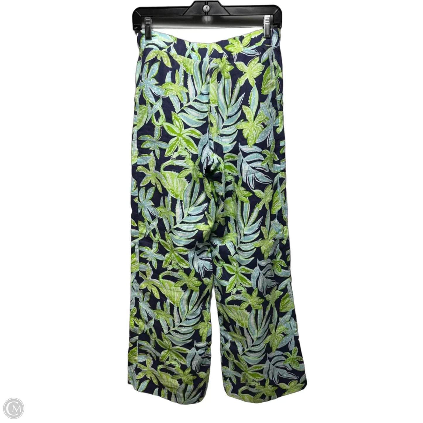 Lagoon Linen Pants Designer By Lilly Pulitzer In Blue & Green, Size: Xs