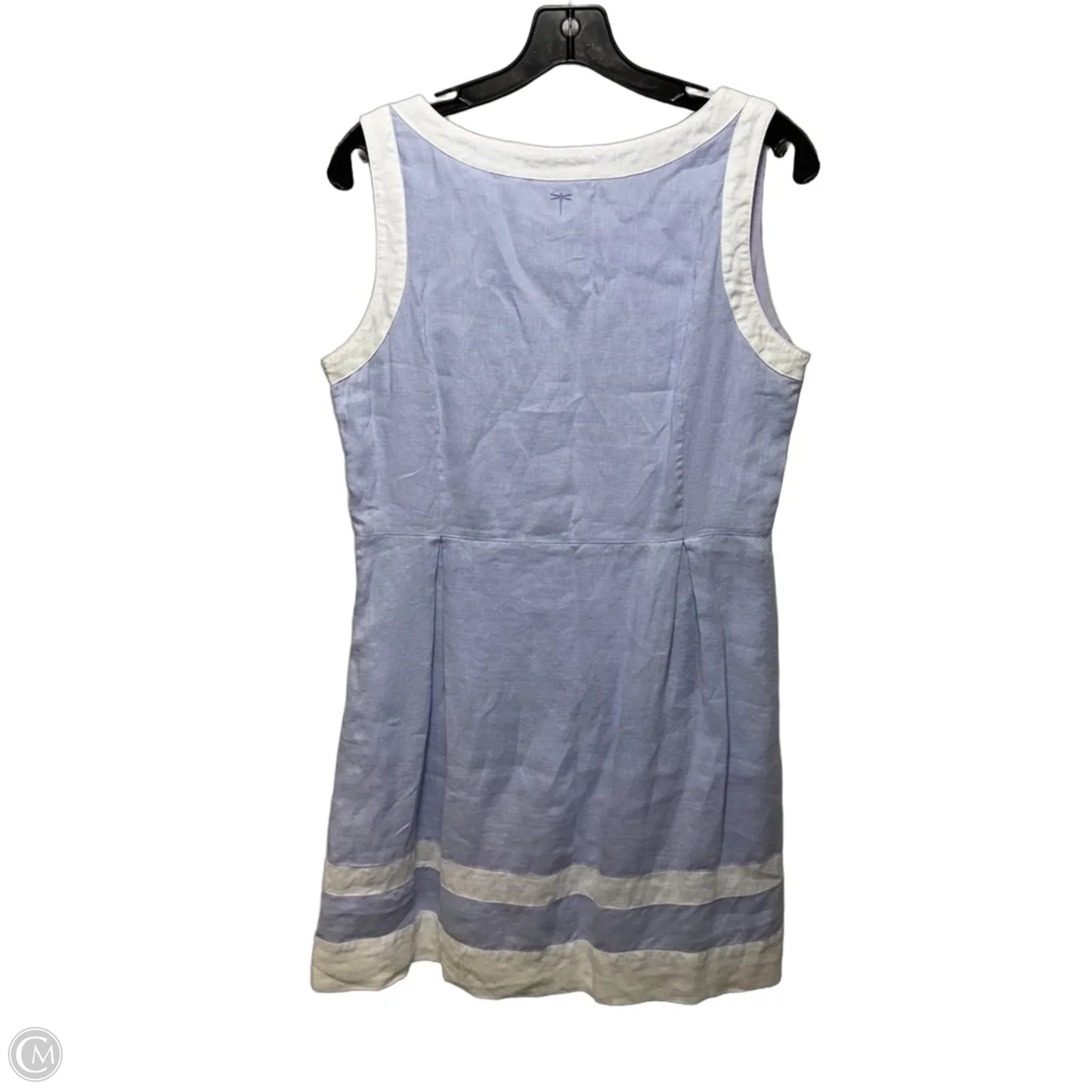 Linen Dress Casual Short By Tyler Boe In Purple & White, Size: M