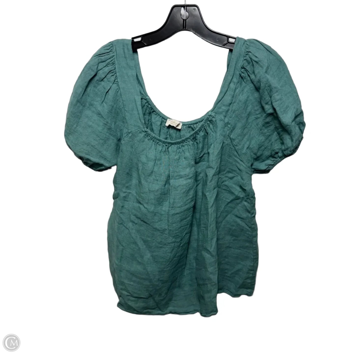 Linen Top Short Sleeve By Bellambra In Green, Size: M