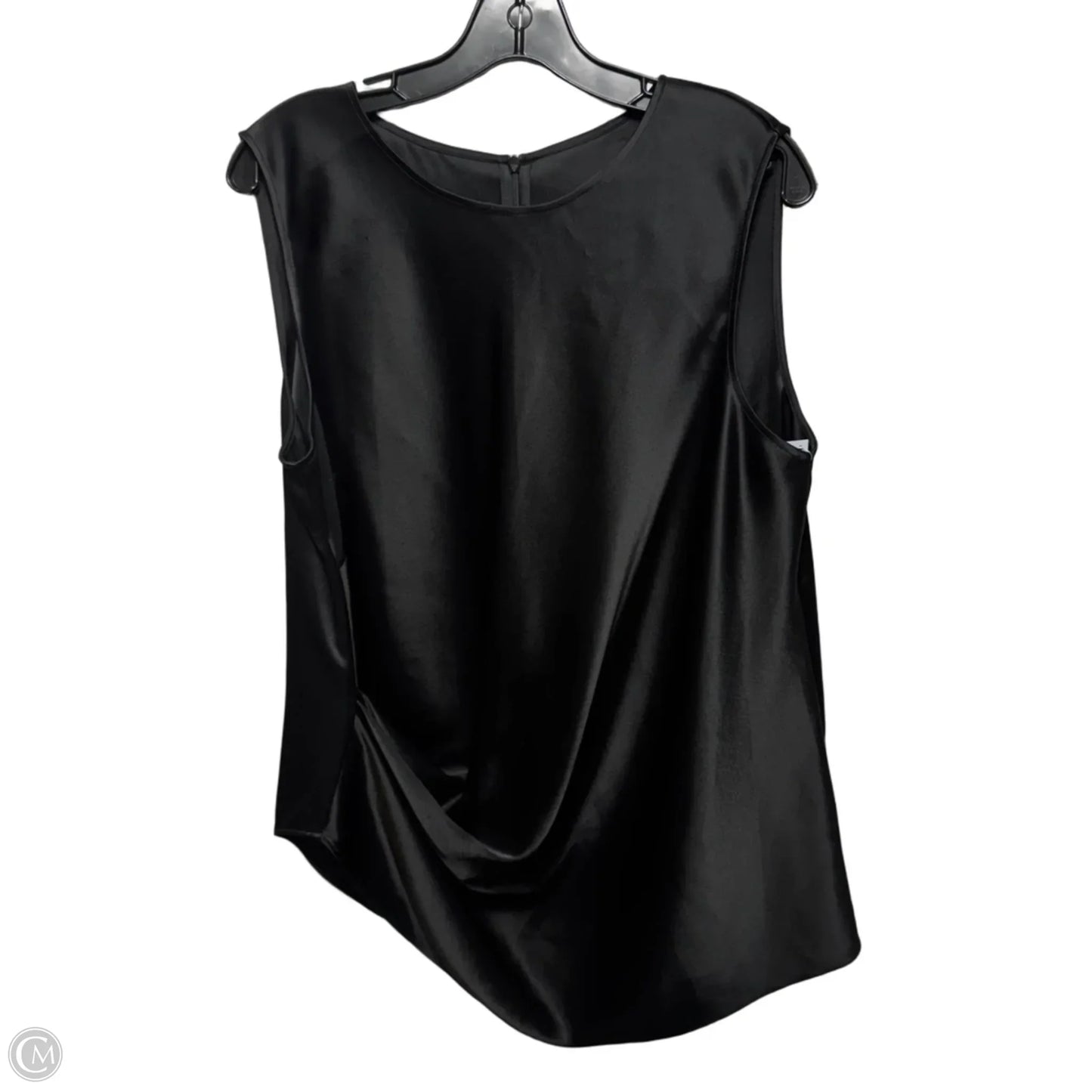 Asymmetrical Draped Top Sleeveless Luxury Designer By St John Collection In Black, Size: L