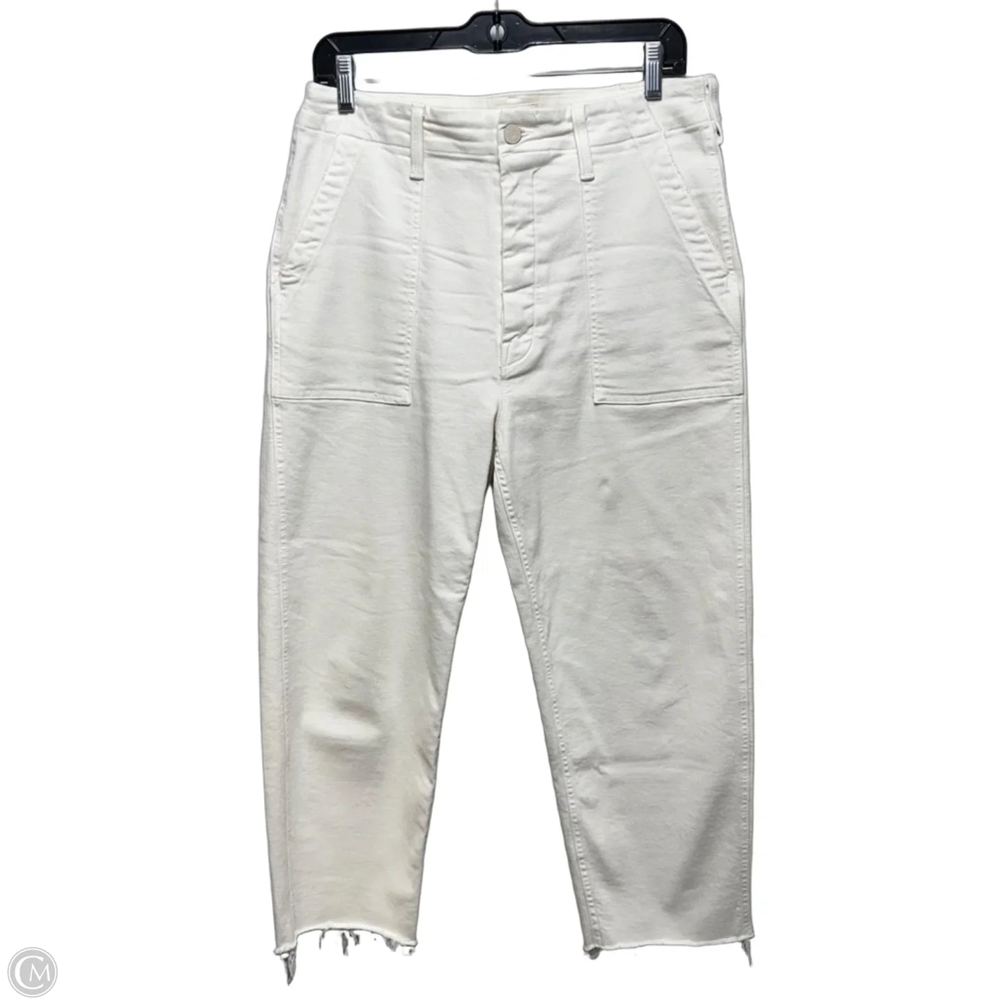 Patch Pocket Private Ankle Fray By Mother In White, Size: 8 (29)