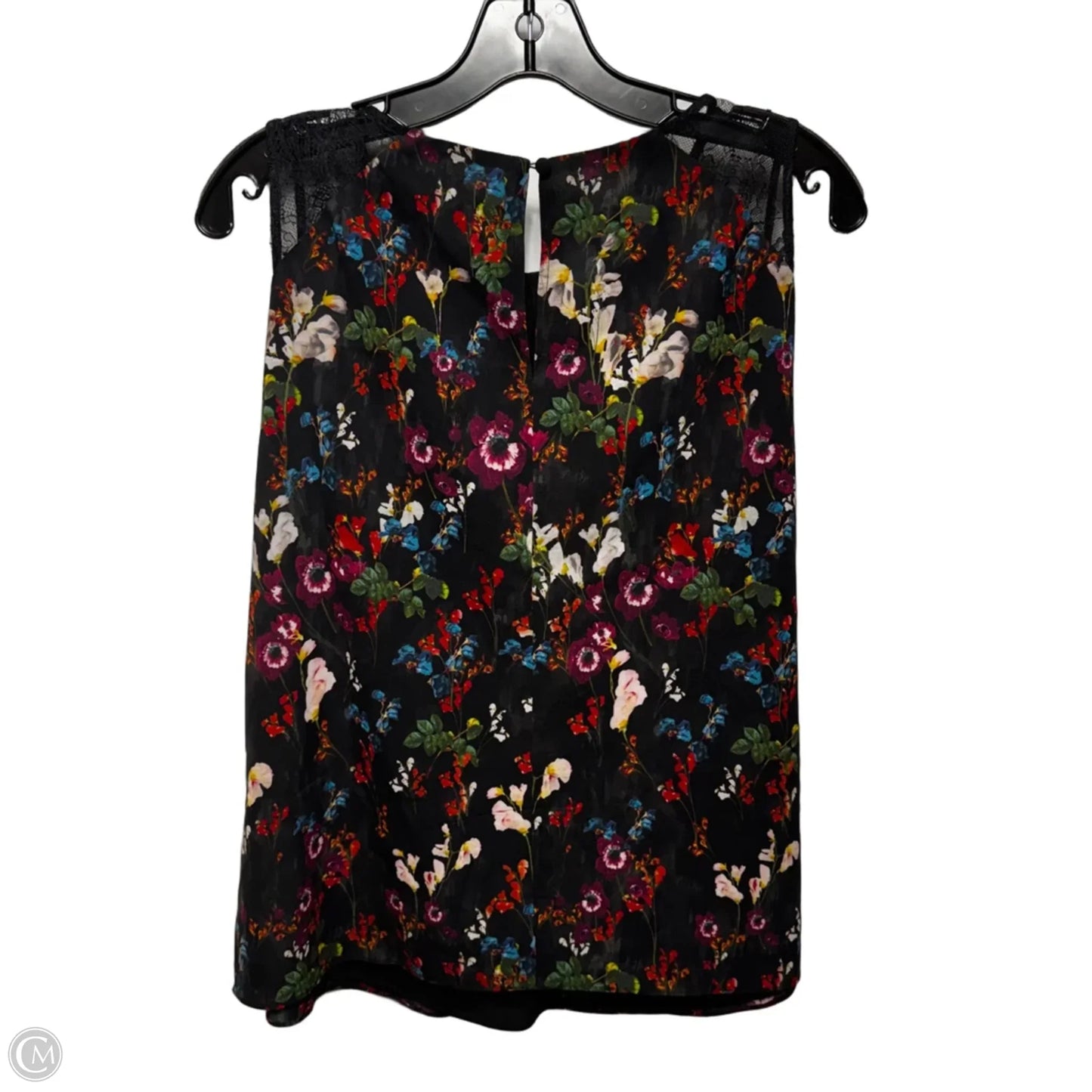 Bertha Silk Lace Trim Sleeveless Top Designer By Alice + Olivia In Floral Print, Size: L (estimated)