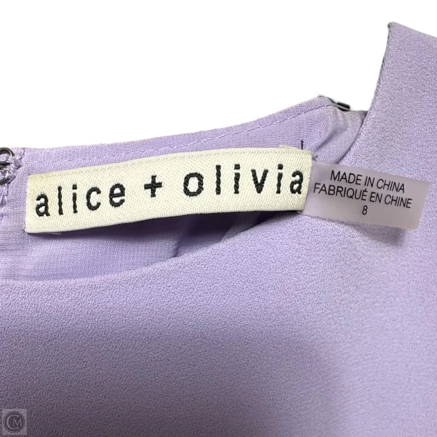 Gem Shift Dress Designer By Alice + Olivia In Lavender, Size: 8