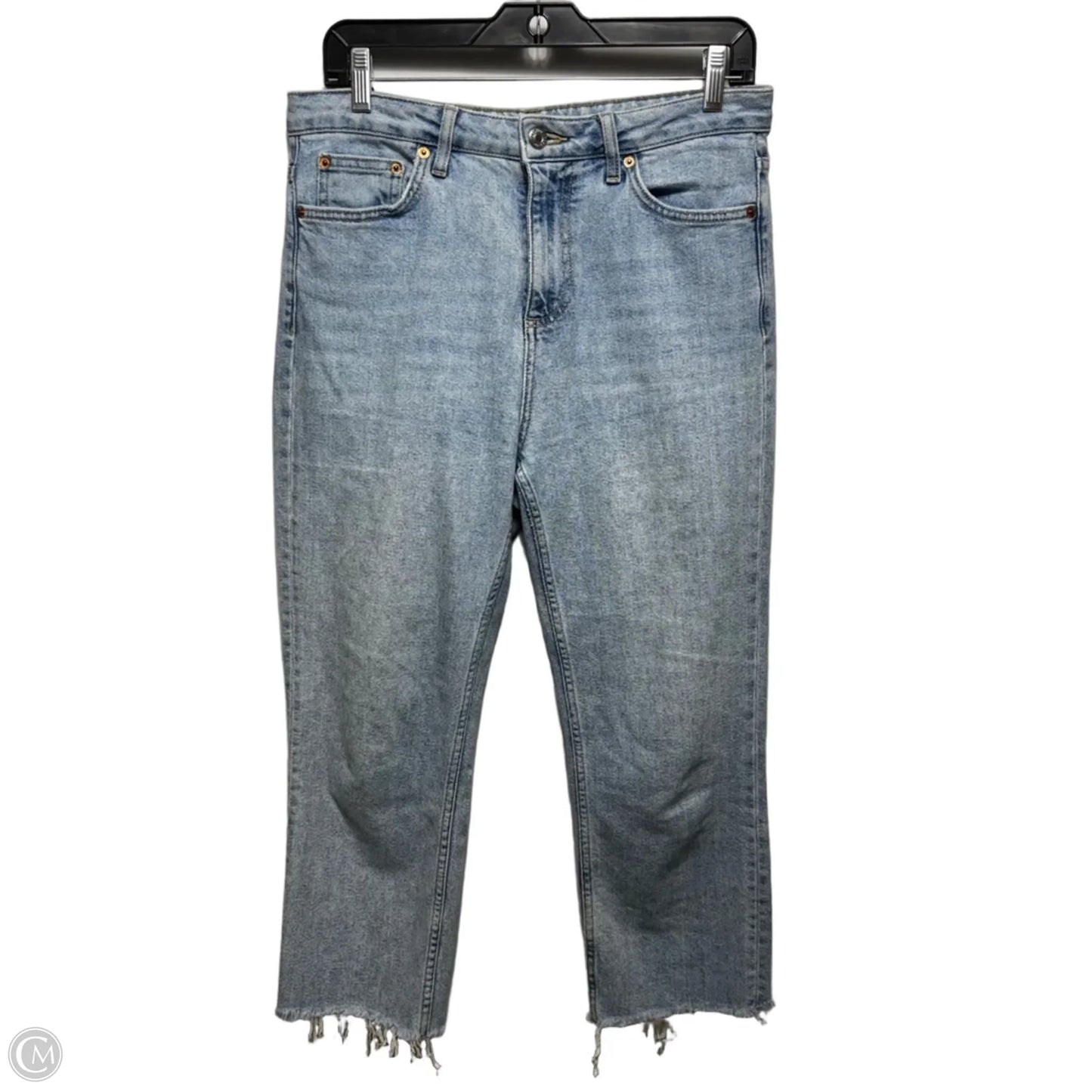 Jeans Cropped By Top Shop In Blue Denim, Size: 10