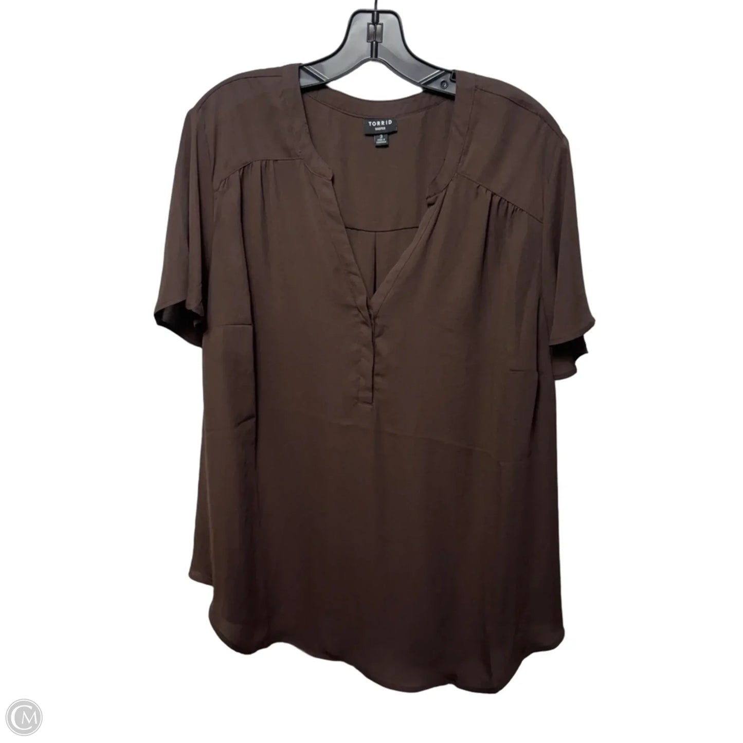 Top Short Sleeve By Torrid In Brown, Size: 3x