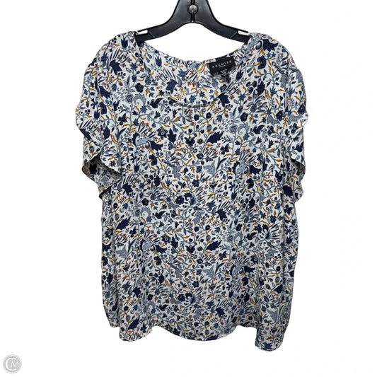 Top Short Sleeve By Premise In Floral Print, Size: 3x