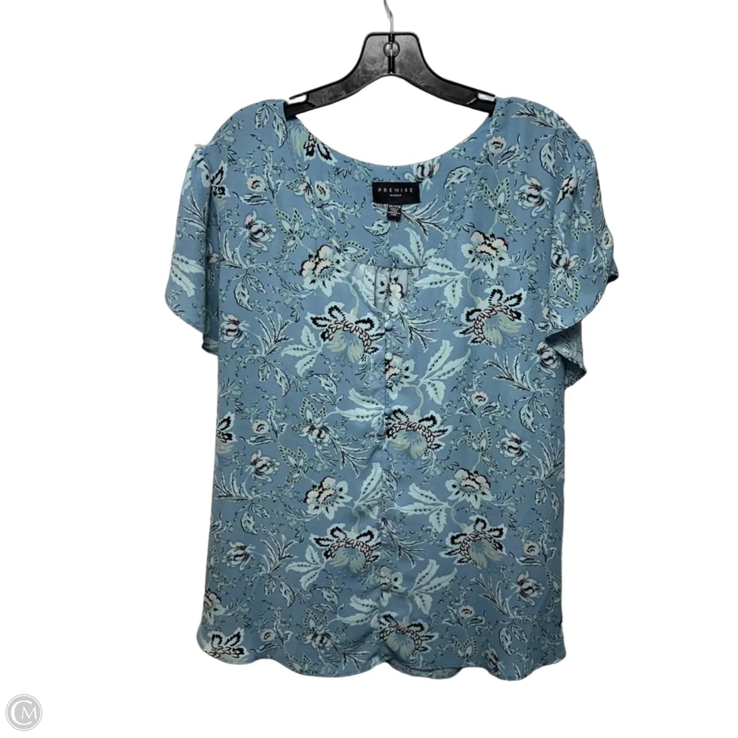 Top Short Sleeve By Premise In Blue, Size: 3x