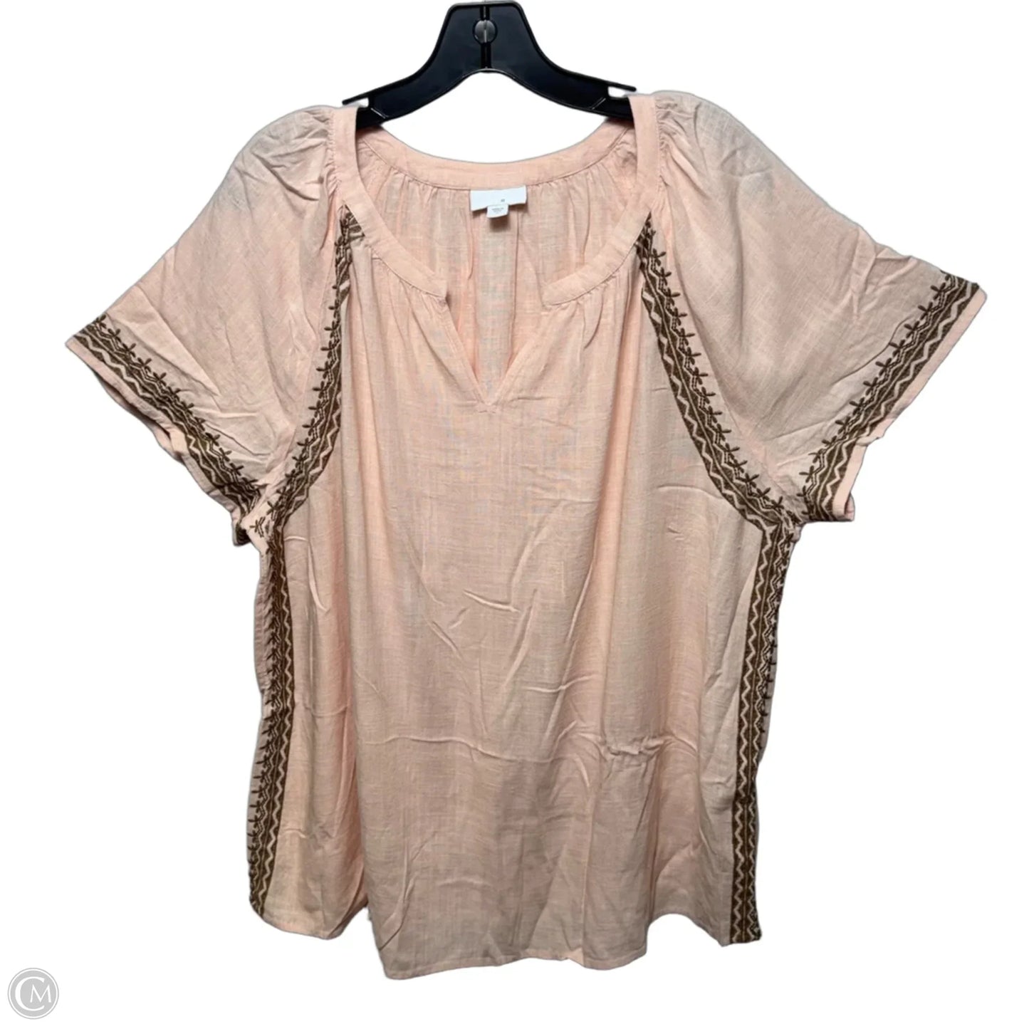 Top Short Sleeve By J. Jill In Peach, Size: Xl