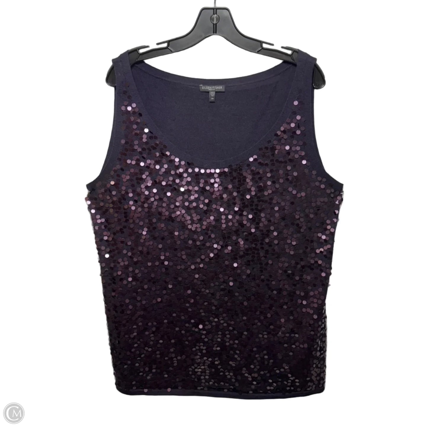 Merino Sequin Top Sleeveless By Eileen Fisher In Purple, Size: 2x