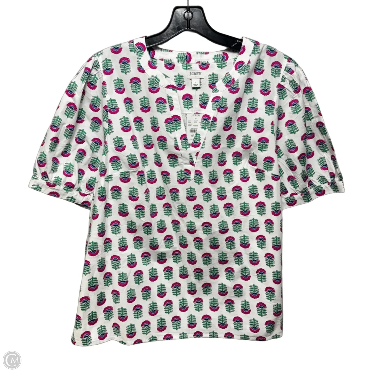 Top Short Sleeve By J. Crew In Floral Print, Size: L