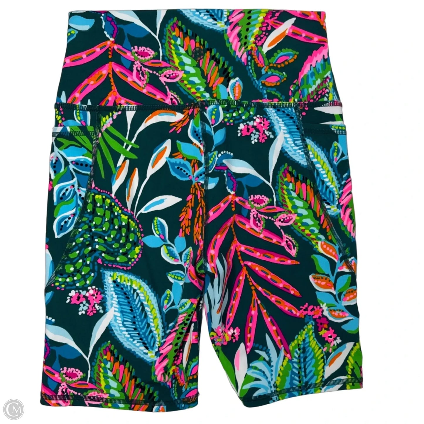 Shorts Athletic Designer By Lilly Pulitzer Luxletic In Tropical Print, Size: M