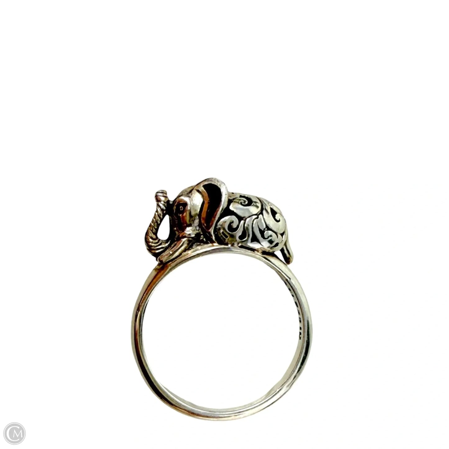 Sterling Silver & Abalone Inlay Elephant Ring By ATI, Size: 8