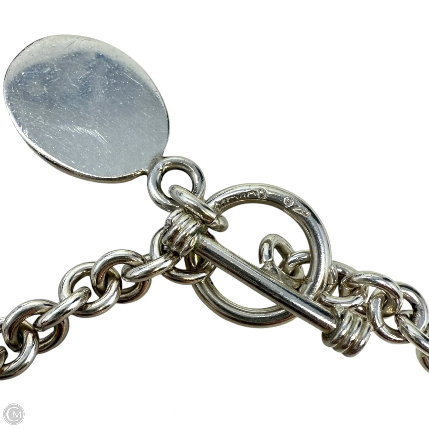 Vintage Mexican Sterling Silver Cable Chain Toggle Clasp Bracelet