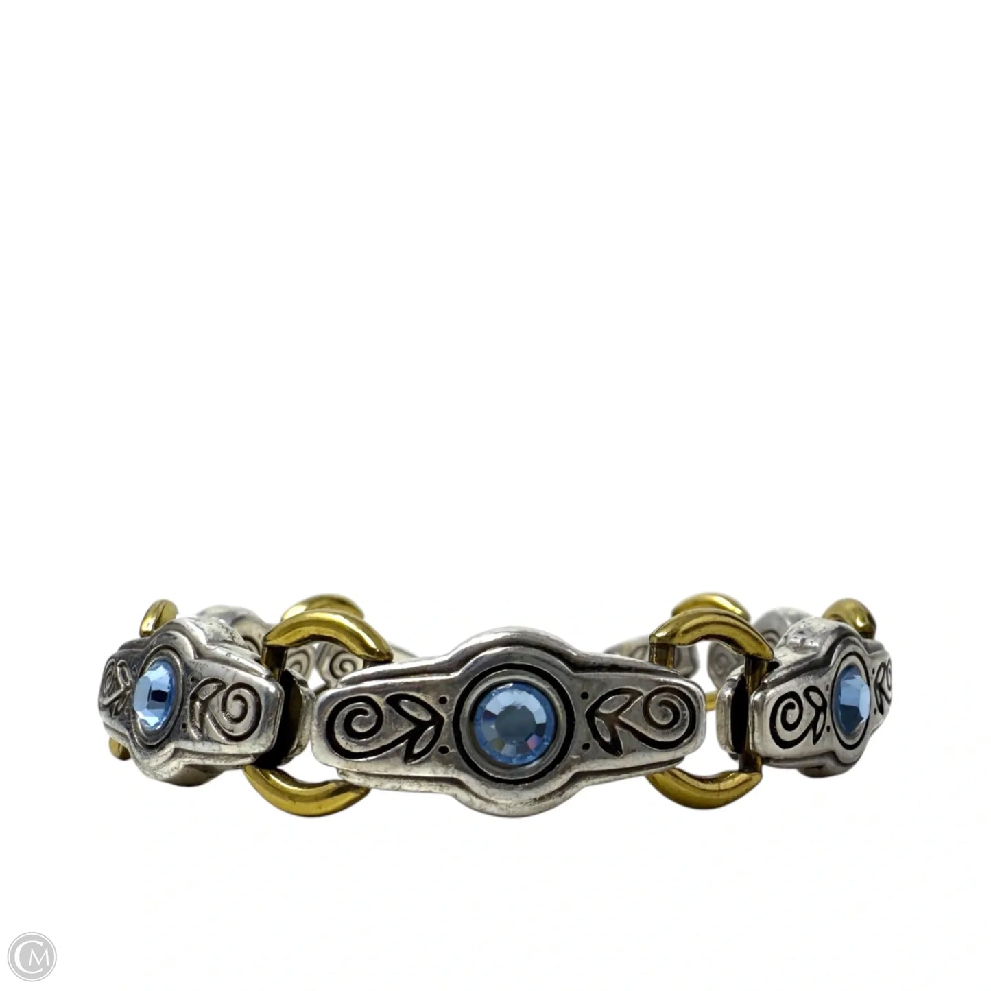 Celestine Mixed Metals Blue Crystal Jeweled Bracelet By Brighton