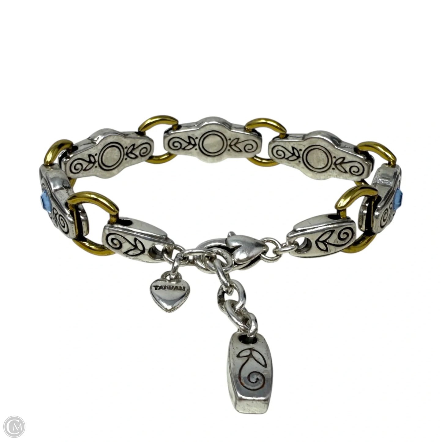 Celestine Mixed Metals Blue Crystal Jeweled Bracelet By Brighton