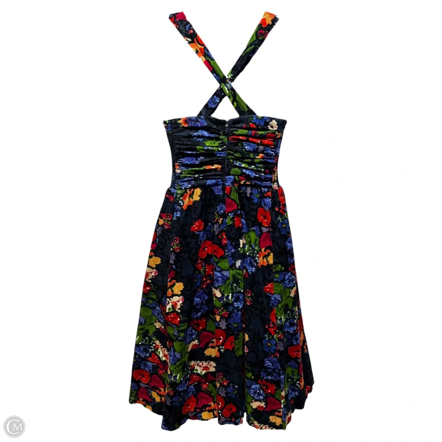 Paca Corduroy Dress By HD In Paris X Anthropologie In Blue Motif Floral Print, Size: 2
