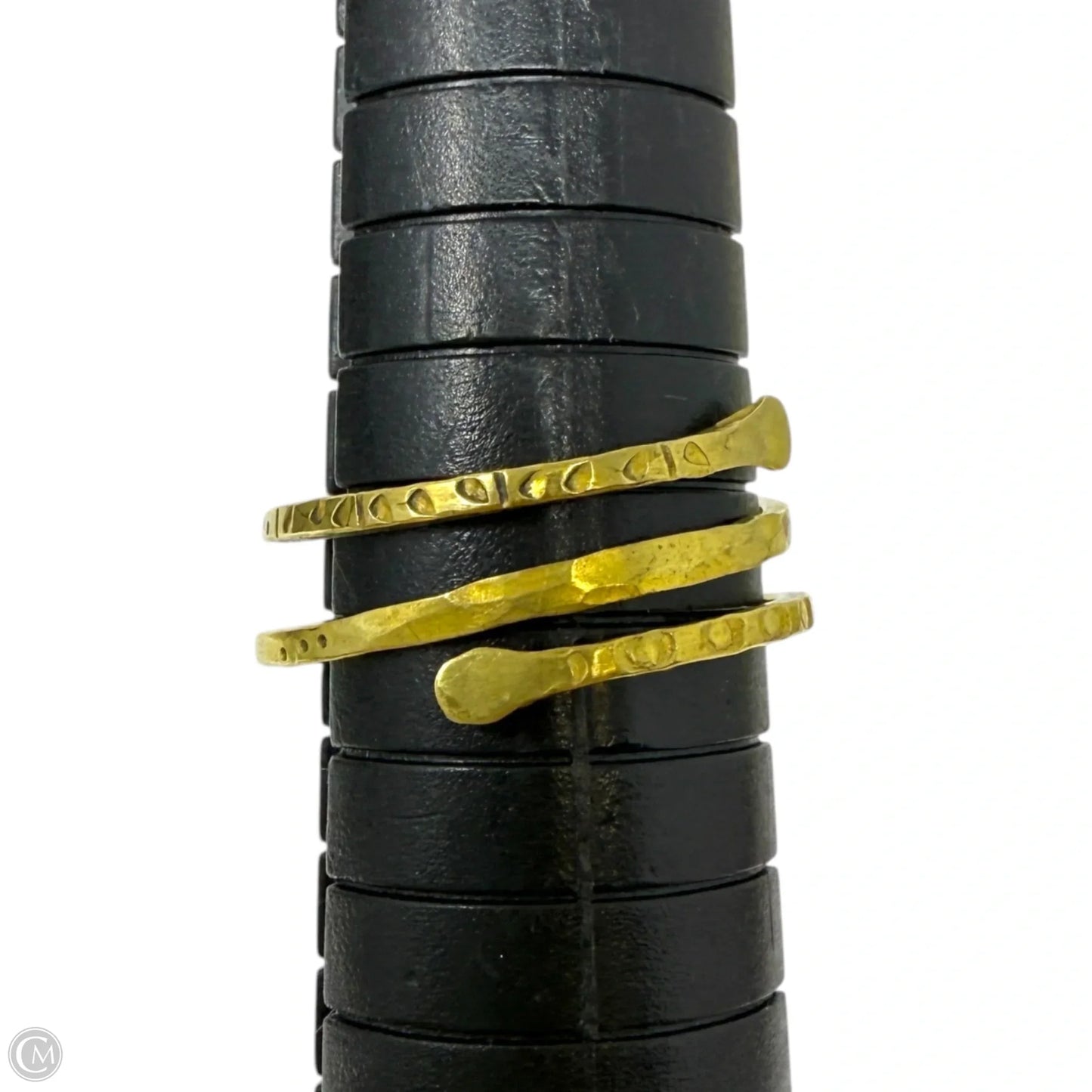 Hammered Gold Tone Bypass Ring