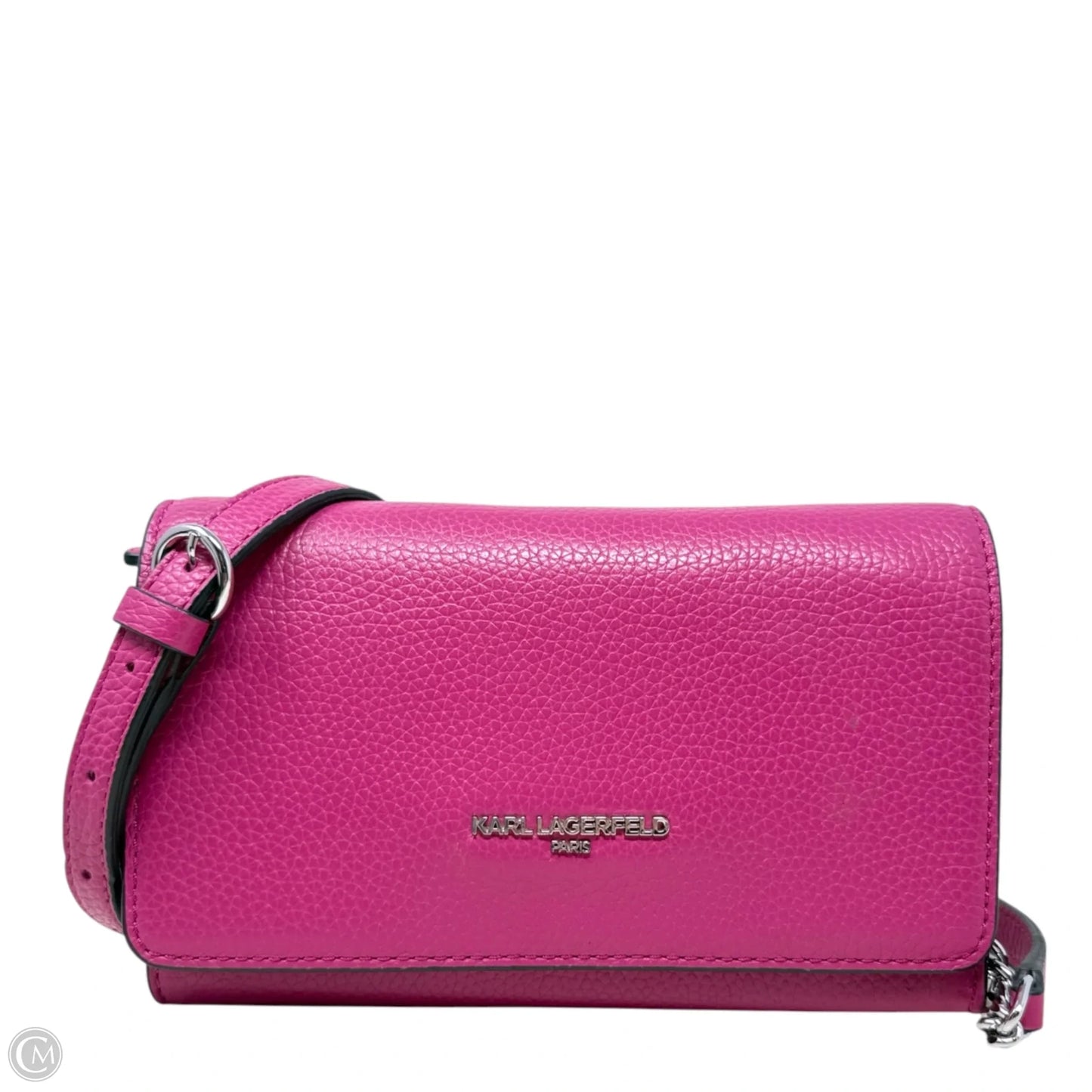 Pebbled Leather Convertible Wristlet/Wallet/Crossbody Designer By Karl Lagerfeld, Size: Small