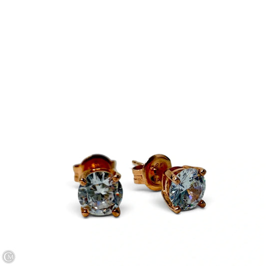 Rose Gold Over Sterling Silver Solitaire Stud Earrings