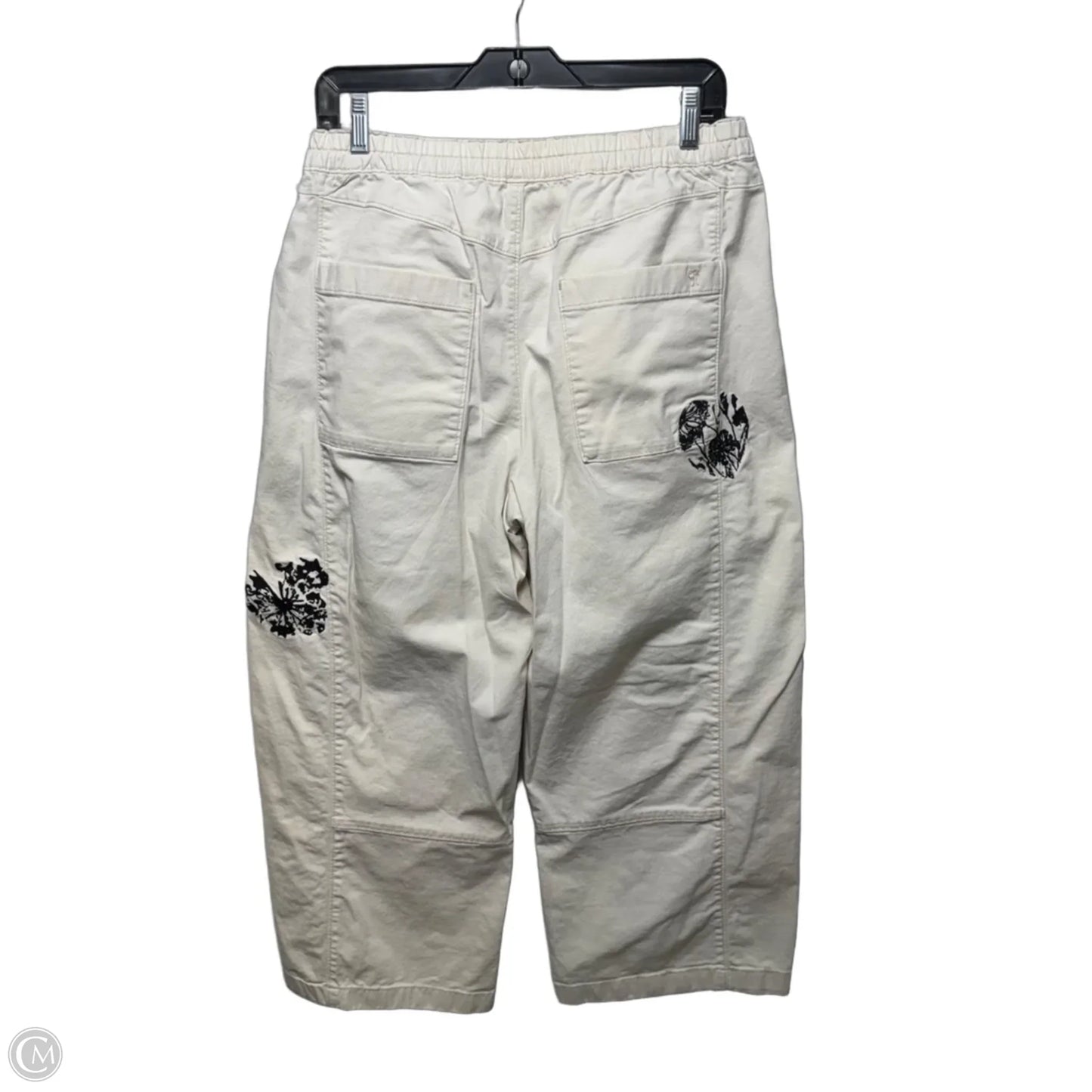 Pants Wide Leg By Pilcro In Cream and Black Embroidery, Size: M