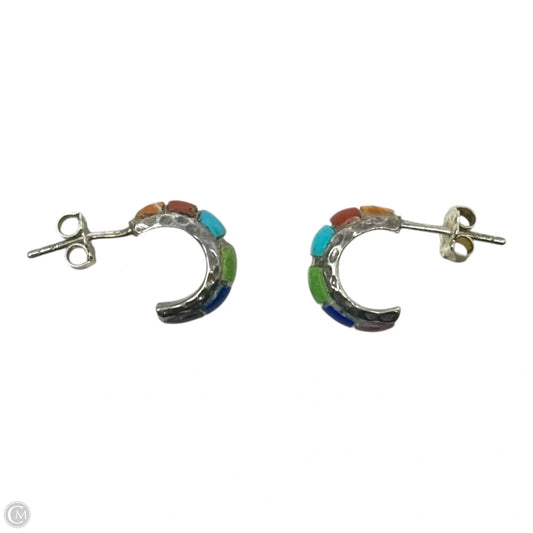 Multicolor Mini Hoop Earrings Sterling Silver