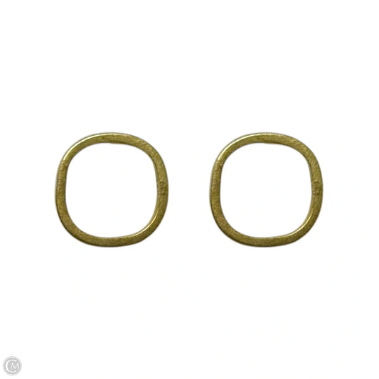 Gold Tone Circle Stud Earrings Sterling Silver