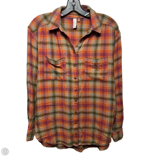 Top Long Sleeve By Pilcro In Plaid Pattern, Size: S