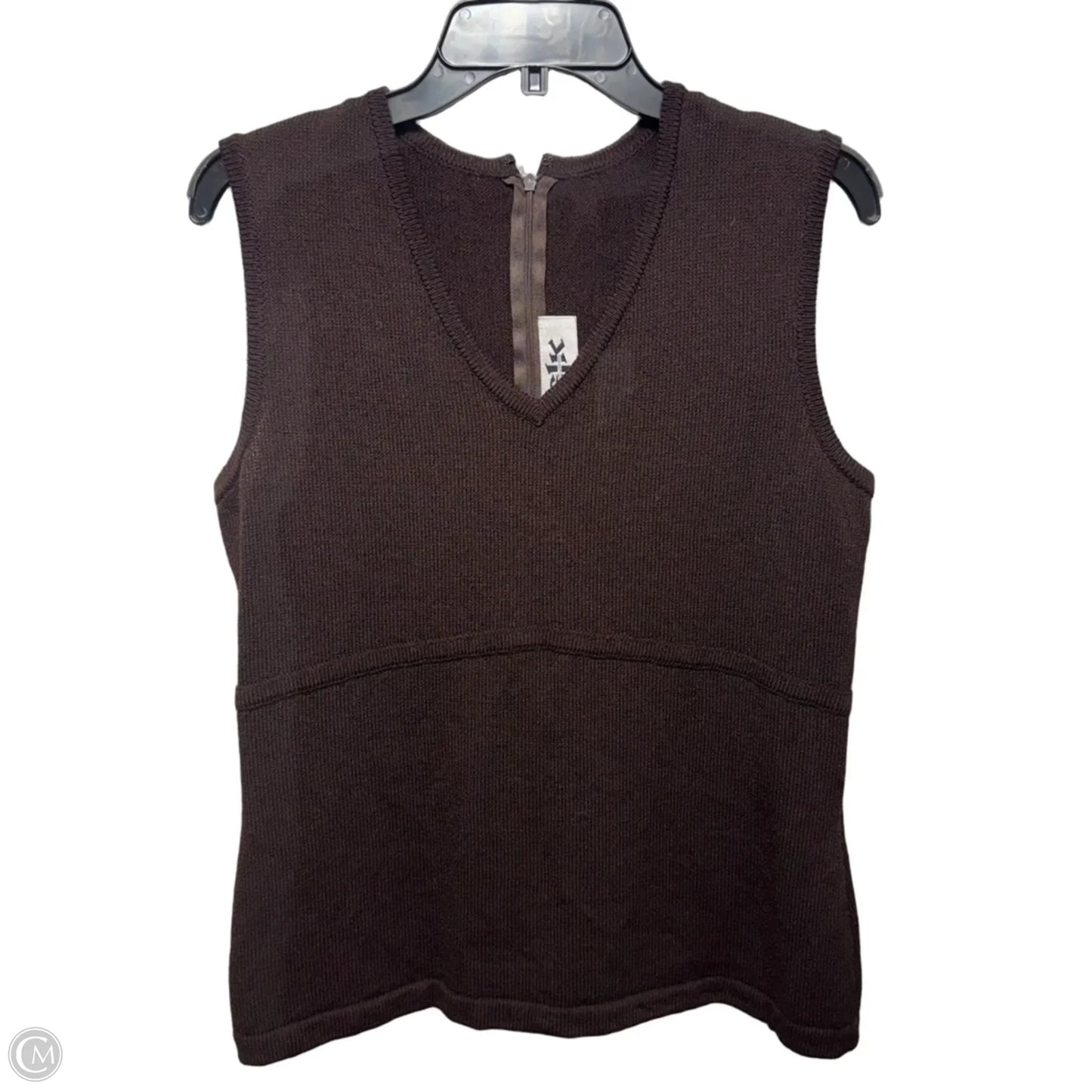 Vintage Knit Top Sleeveless Luxury Designer By St John Collection In Brown, Size: 10