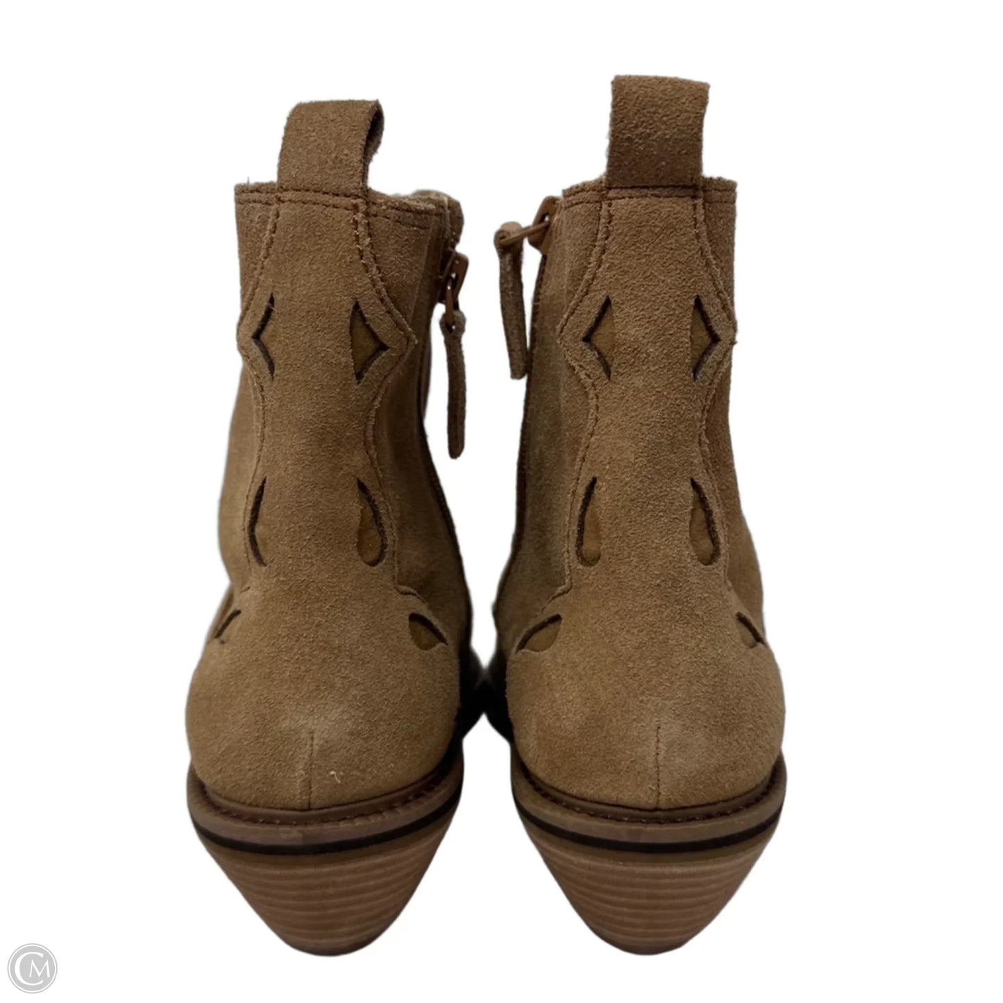 Cliff Suede Boots Ankle Heels By Kelsi Dagger In Tan, Size: 7