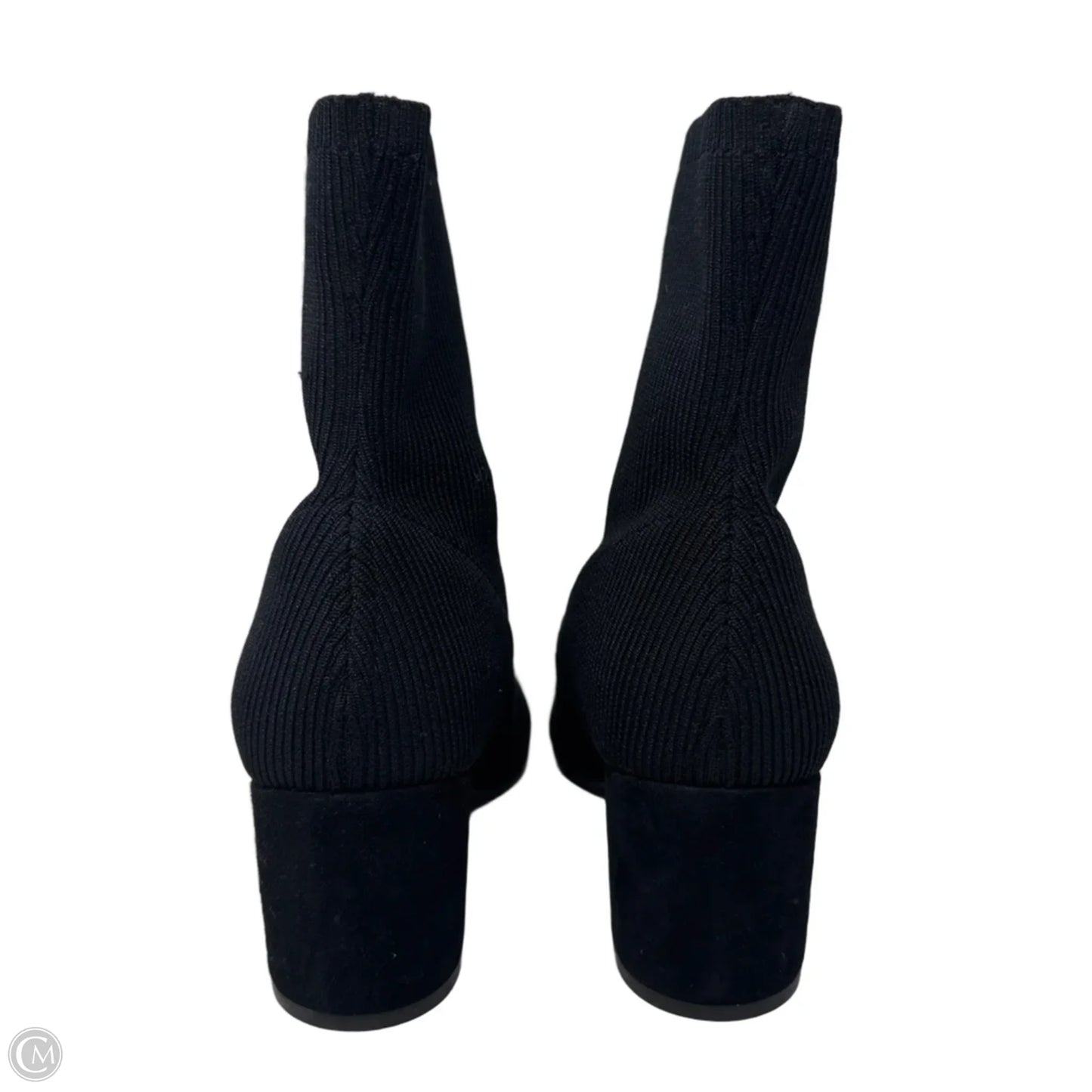 Knolls Suede Stretch Knit Boots Ankle Heels By Eileen Fisher In Black, Size: 9