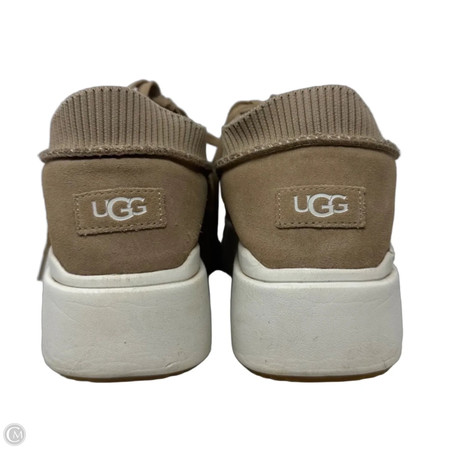 E-Z Duzzit Lace Platform Sneakers Designer By Ugg In Tan, Size: 9.5