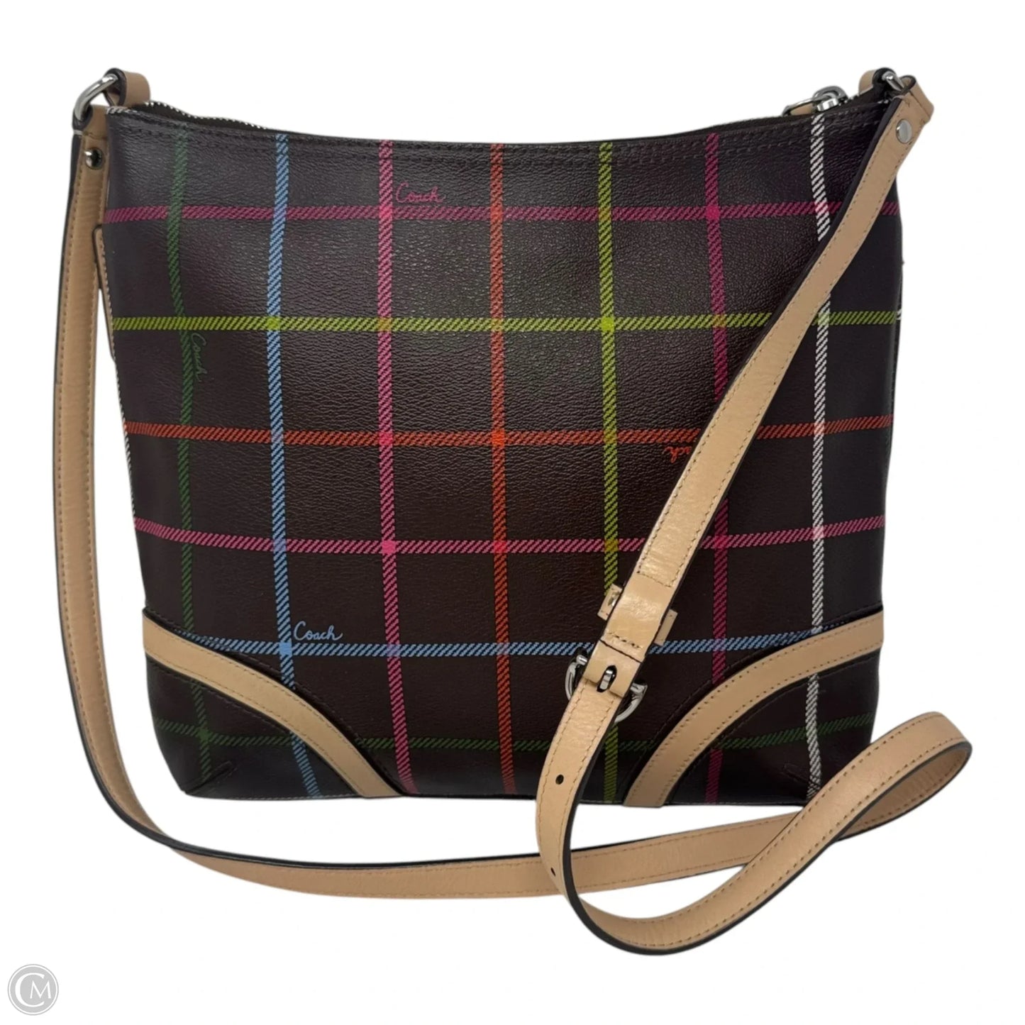 Peyton Tattersall Crossbody Designer By Coach, Size: Medium