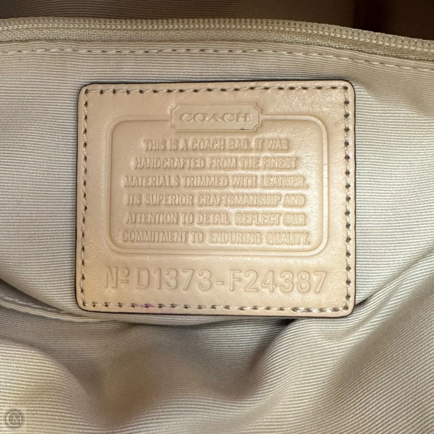 Peyton Tattersall Crossbody Designer By Coach, Size: Medium
