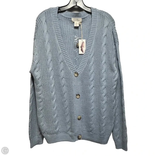 Sweater Cardigan By Jessica Simpson In Blue, Size: Xl