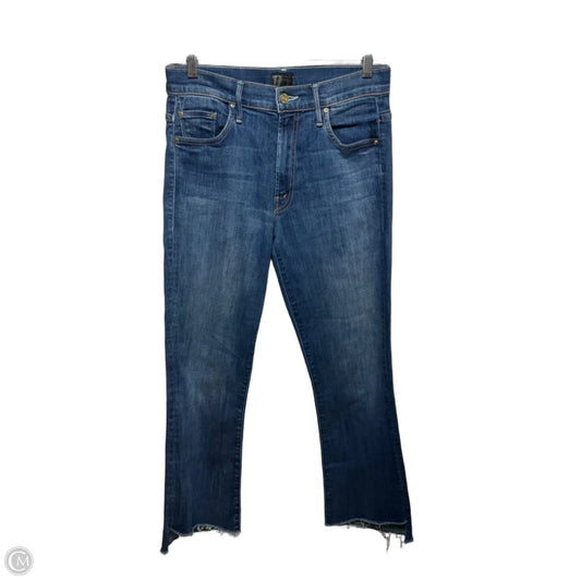 Insider Crop Step Fray Jeans Designer By Mother In Blue Denim, Size: 4
