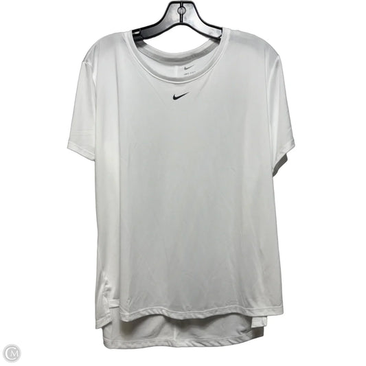 Athletic Top Short Sleeve By Nike In White, Size: Xl