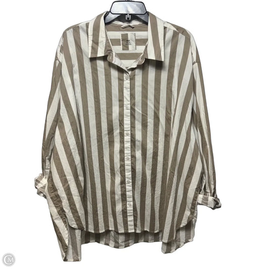 Top Long Sleeve By Aerie In Striped Pattern, Size: Xxl