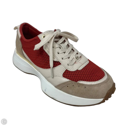 Flynn Sneakers Shoes By Michael By Michael Kors In Cream & Orange, Size: 8