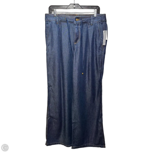 Relaxed Wide Leg Jeans By Talbots In Blue Denim, Size: 10