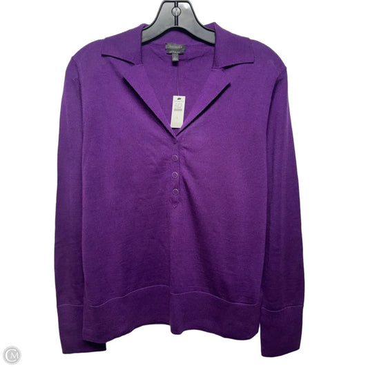 Merino Wool Sweater By Talbots In Purple, Size: L