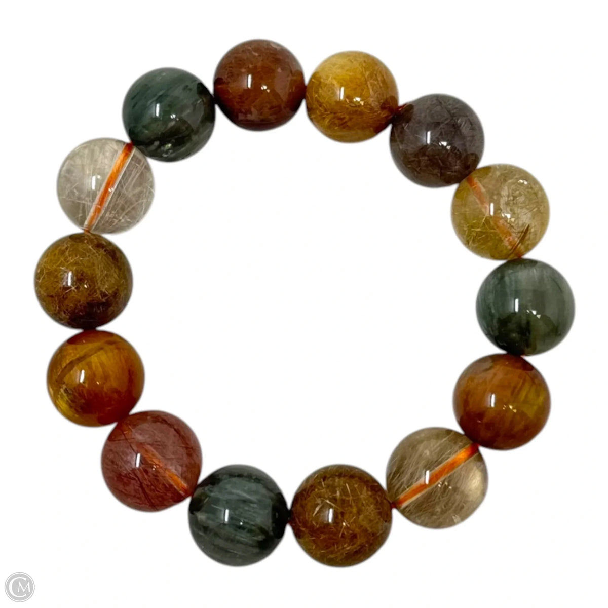 Rutilated Quartz Bead Elastic Bracelet