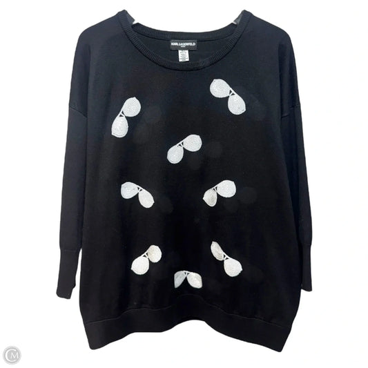 Sweater Designer By Karl Lagerfeld In Black & White, Size: XL