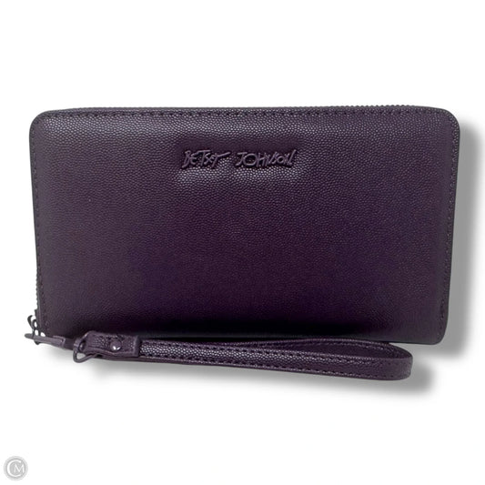 XO Zip Around Long Wallet WristletBy Betsey Johnson In Midnight Plum, Size: Medium