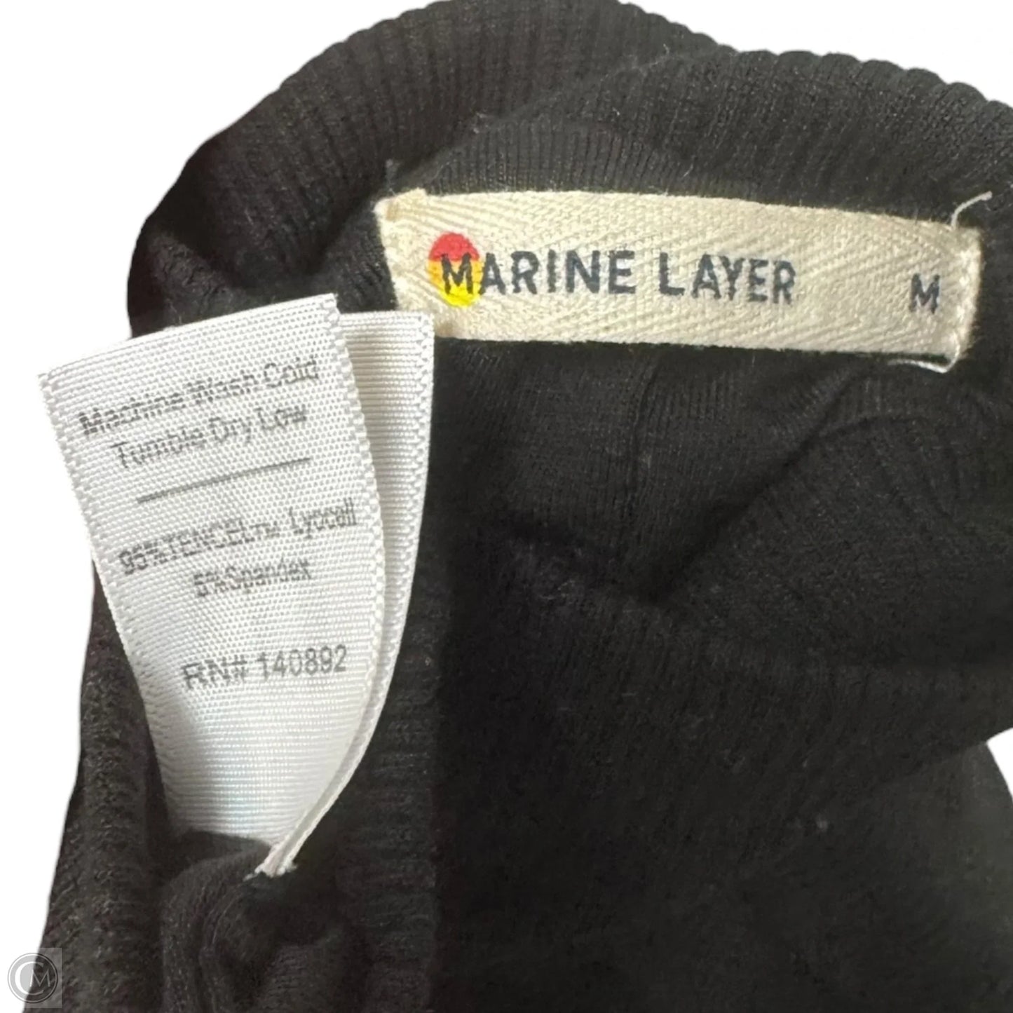 Lexi Rib Mock Neck Midi Dress By Marine Layer In Black, Size: M