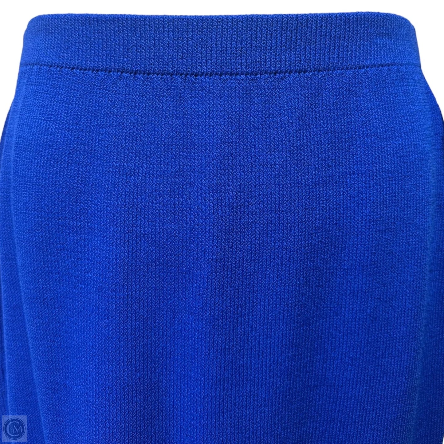 Knit Pencil Skirt Designer By St John Collection In Deep Blue, Size: 8