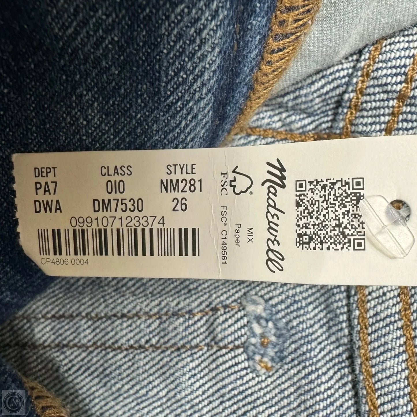 The Curvy Perfect Vintage Jeans By Madewell In Blue Denim, Size: 26