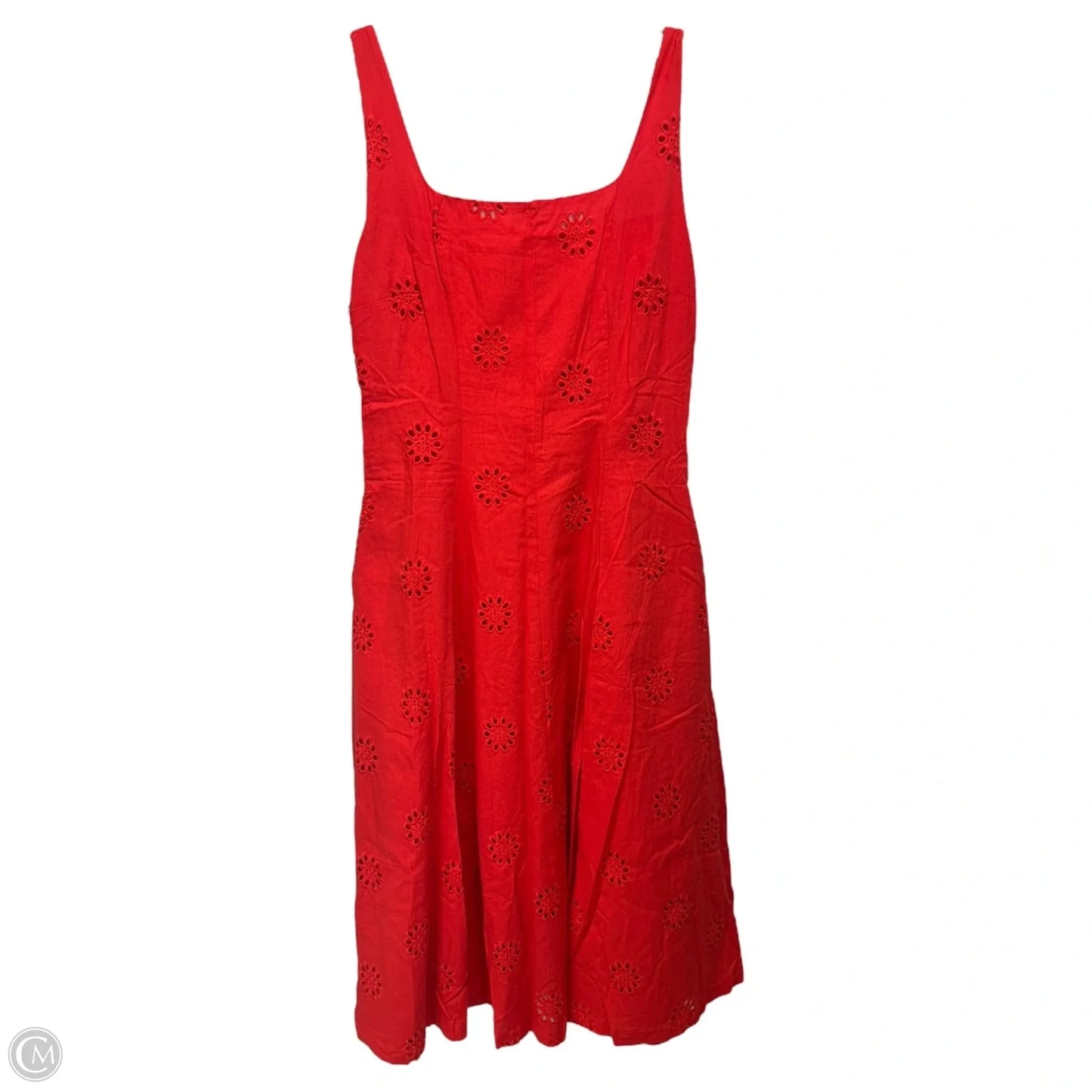 Cotton Eyelet Panel Midi Dress By Free Assembly In Orange, Size: S