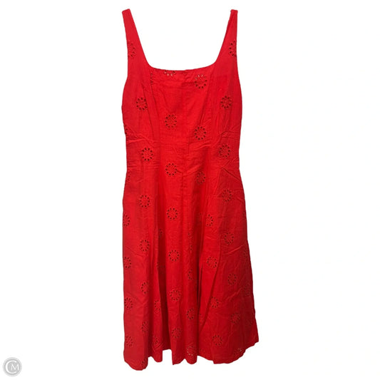 Cotton Eyelet Panel Midi Dress By Free Assembly In Orange, Size: S