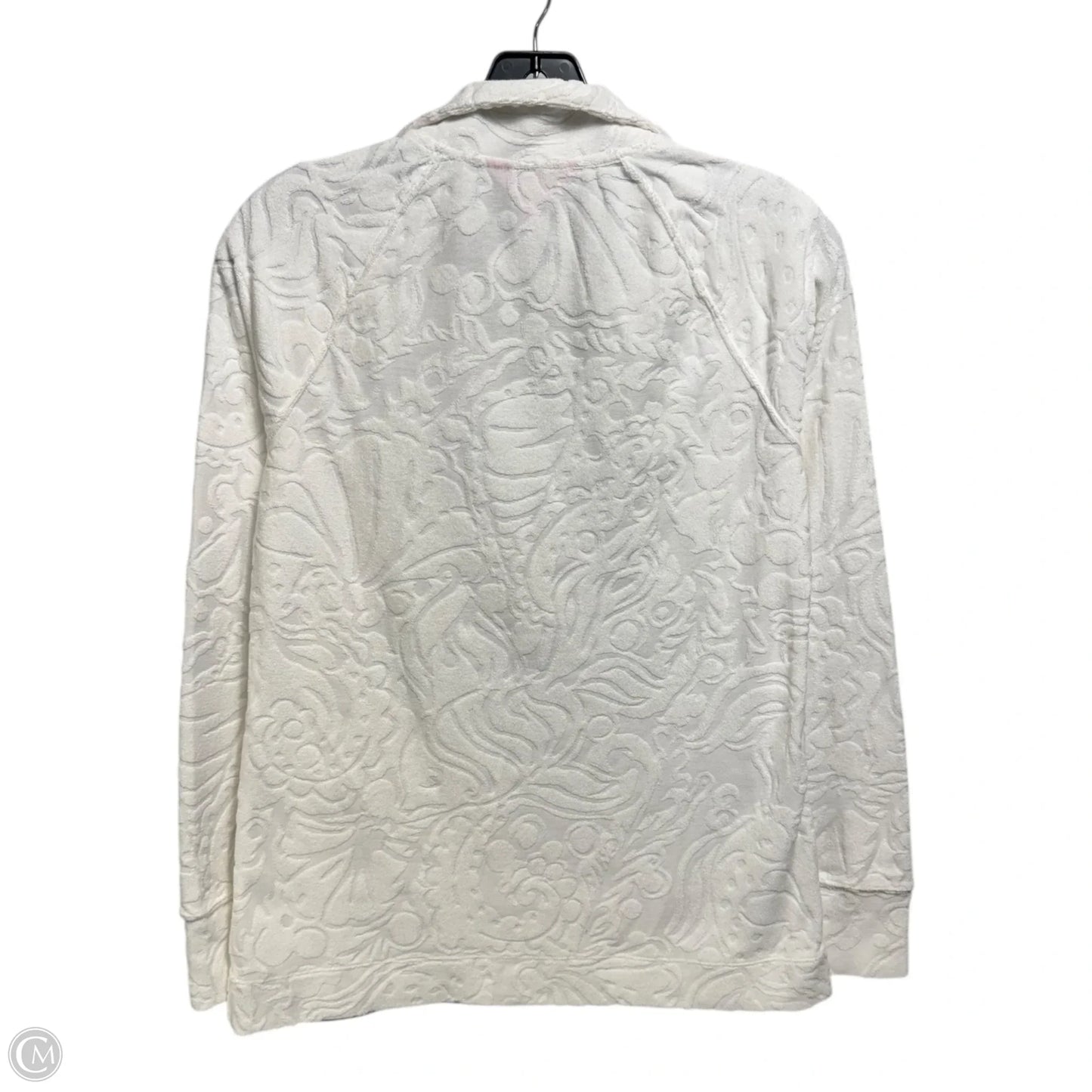 Terry Skipper Resort Popover Top Long Sleeve Designer By Lilly Pulitzer In White, Size: XS